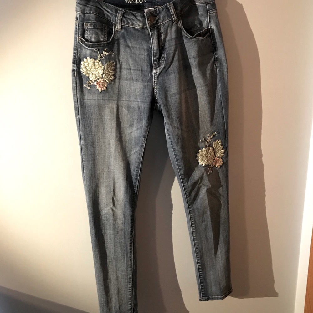 Westport skinny embroidered jeans